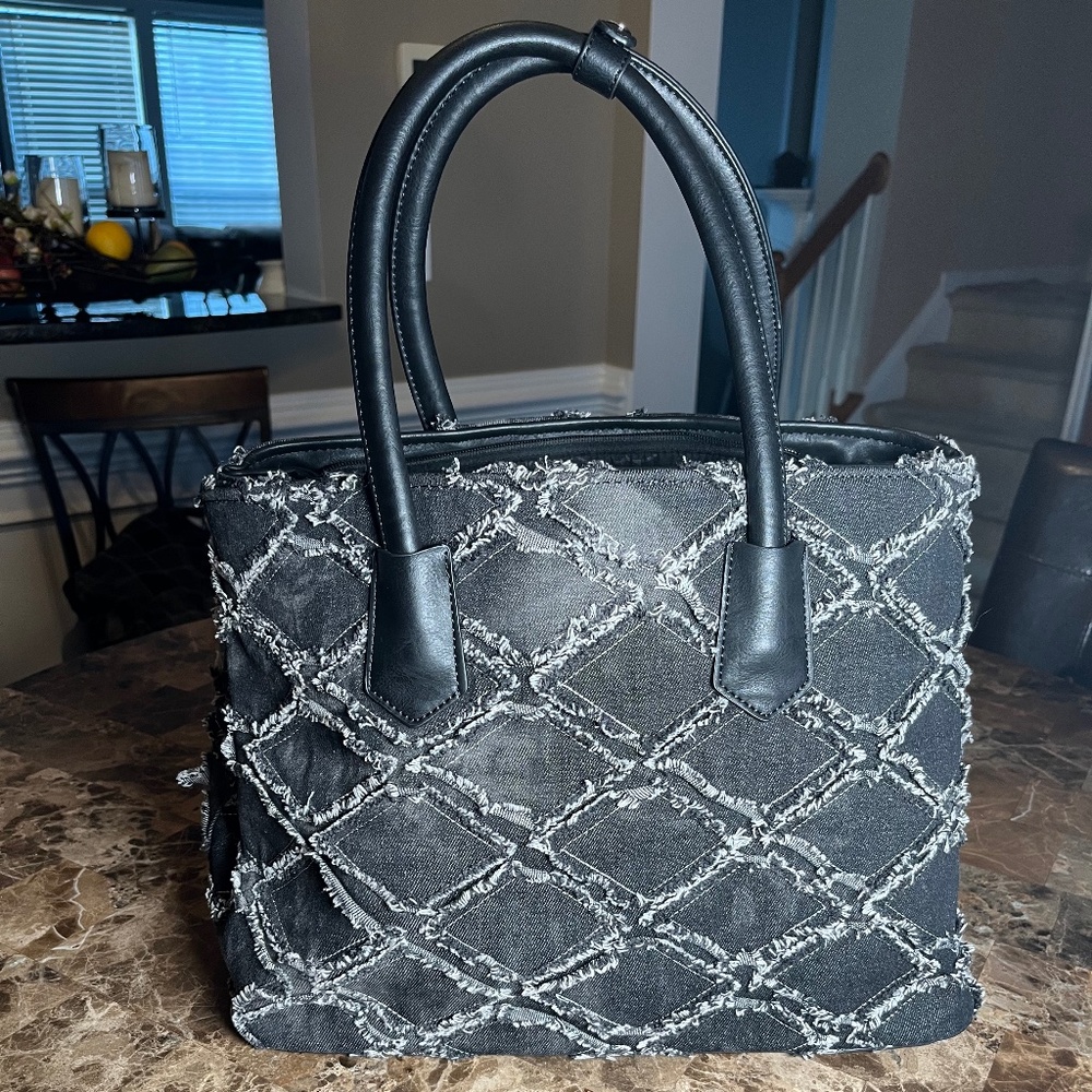 Dudlin Black Denim Tote